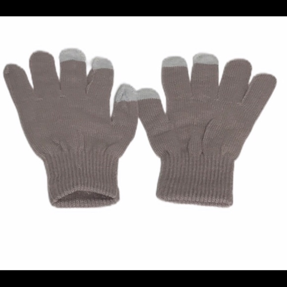 Tan Touch Screen Knit Gloves